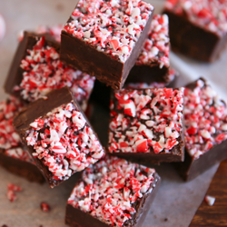 Christmas candy cane chocolate fudge