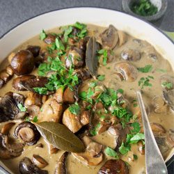 Dinner: Slow-cooker mushroom and herb stroganoff