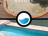 Before nad after pool renovation