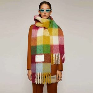 Plaid Mohair Scarf