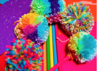 Rainbow Speckled Pom Pom Pencil Workshop