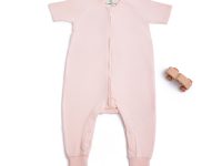 Short sleeve Bamboo Zipsuit - Soft Pink