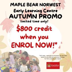 Enrol & Receive $800 Credit at Maple Bear Norwest!
