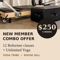 Don’t miss Yoga Tribe’s New Member Combo – Reformer Pilates + Unlimited Yoga for $250