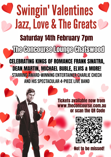 Swingin’ Valentines, Jazz, Love and the Greats! 15% off ticket prices LIMITED TIME!