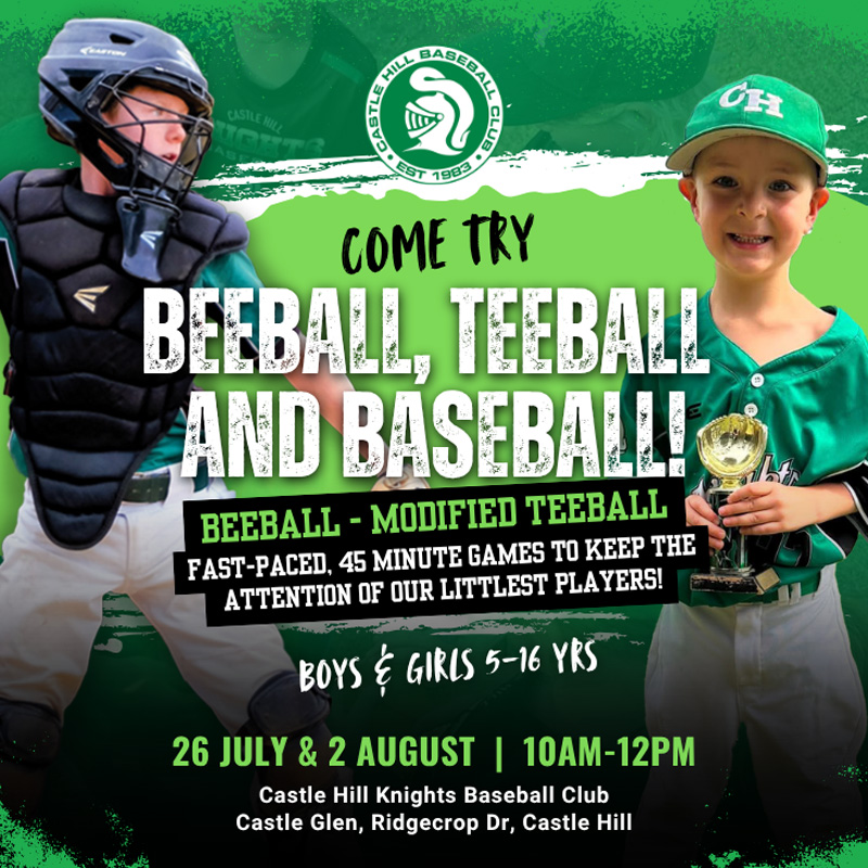 Come Try Teeball and Baseball at Castle Hill Baseball