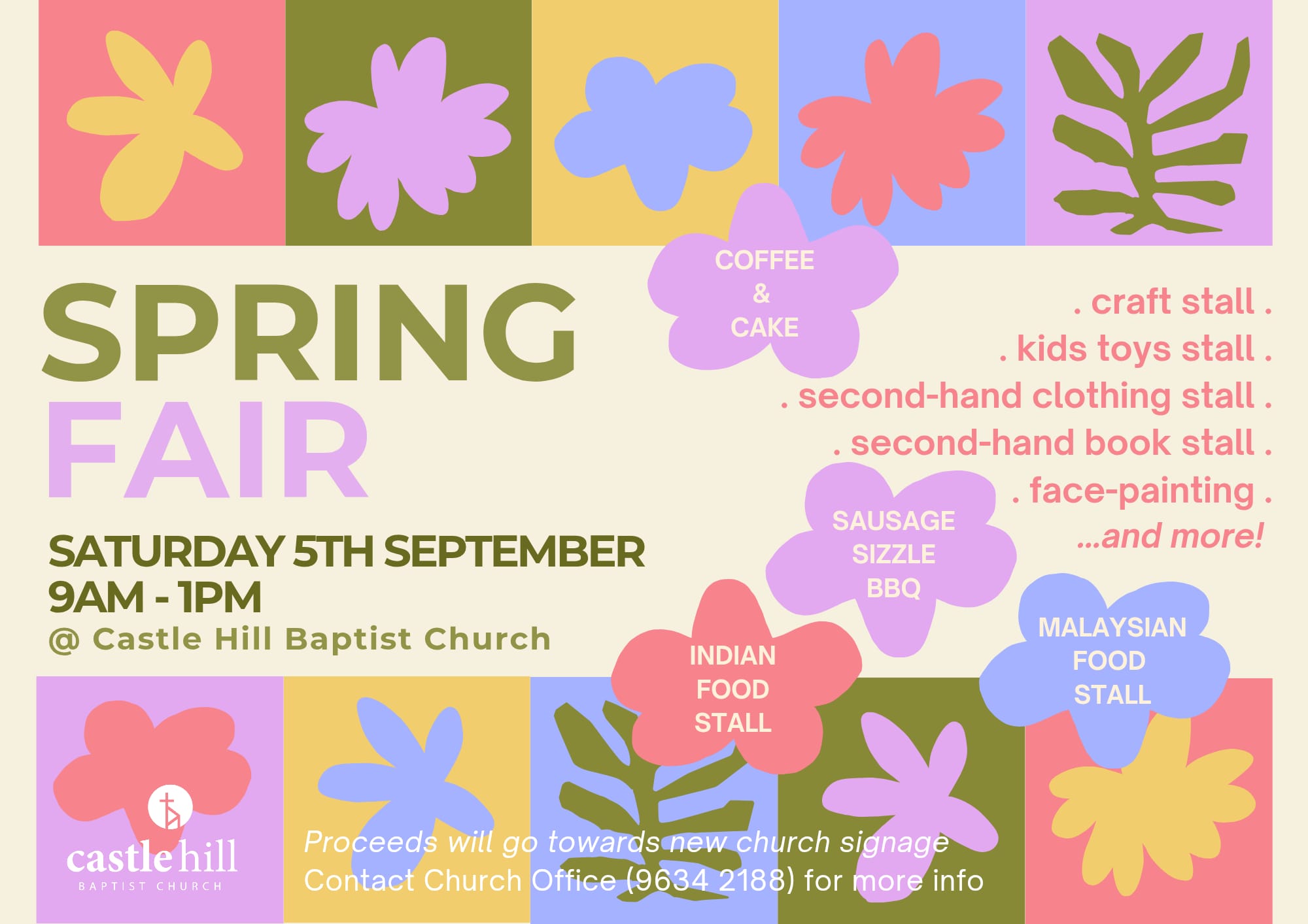 Castle Hill Baptist Spring Fair – Sat 5th September – 9am to 1pm