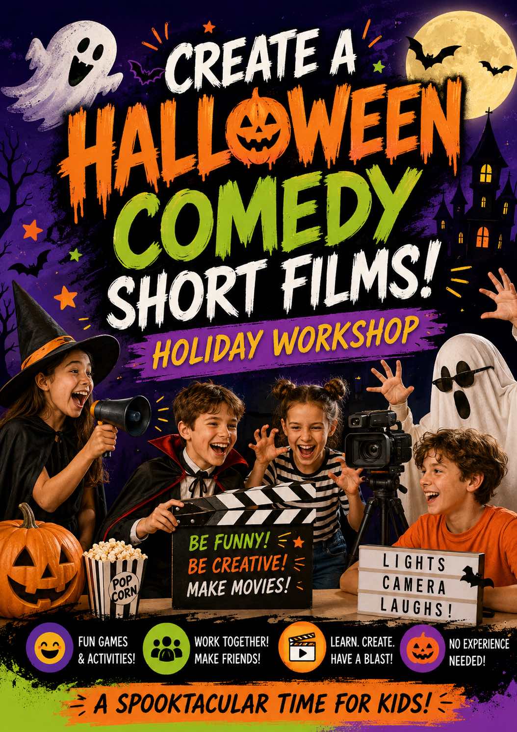 KIDS DRAMA HOLIDAY WORKSHOP – CREATE A COMEDY HALLOWEEN SHORT FILM